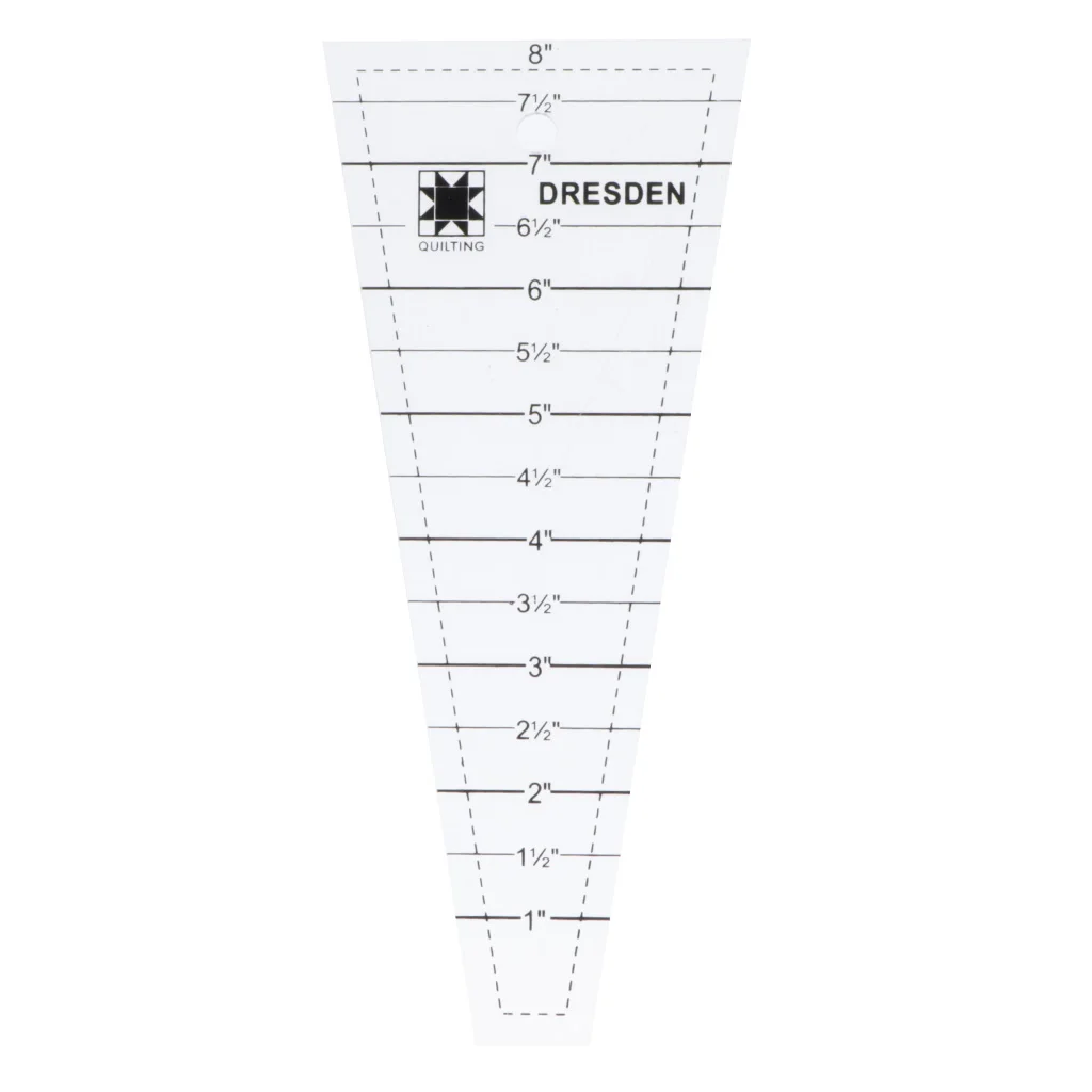 Multi-function Clear Acrylic Dresden Template Ruler Patchwork Quilting Ruler