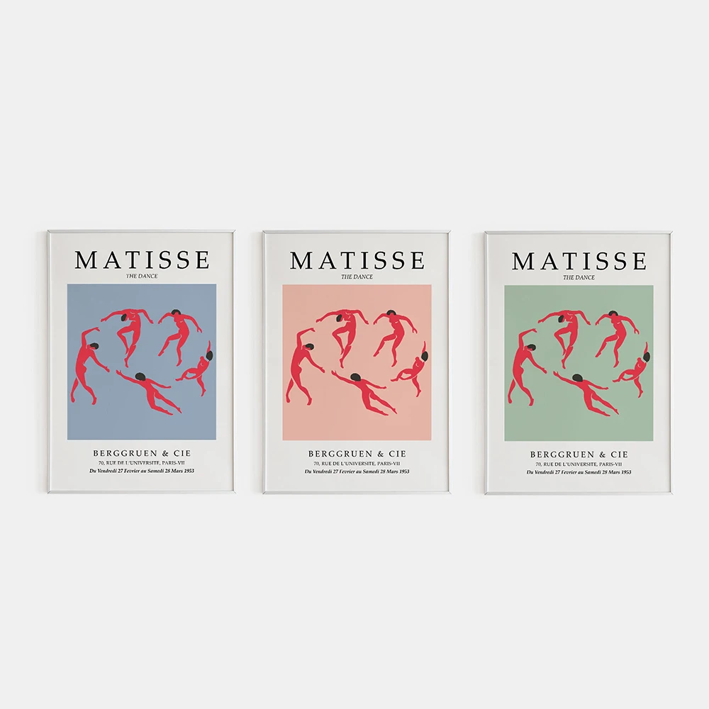 Henri Matisse Abstract Painting Minimalist Exhibition Wall Art Canvas Prints Vintage Poster Beige Wall Picture for Living Room