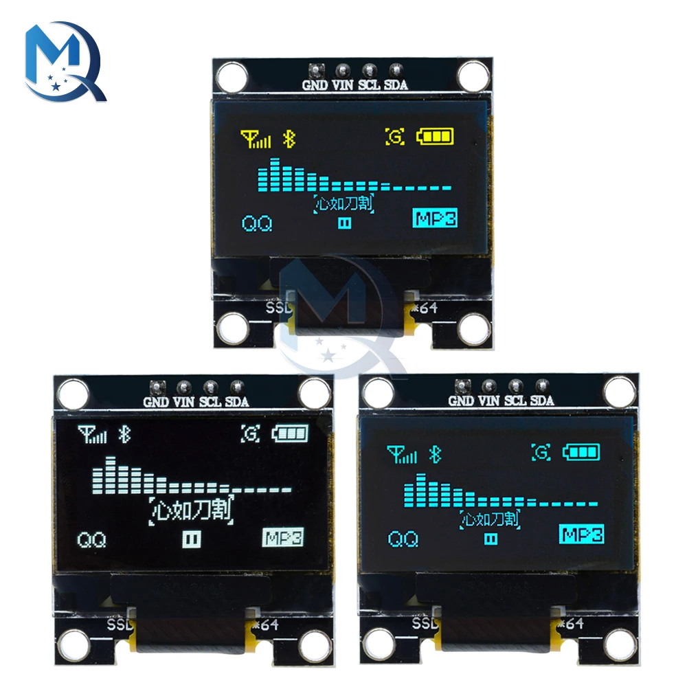 4 Pin 0.96 inch OLED IIC Display Module 128 x 64 Resolution Driver IC LCD Screen IIC I2C Interface Display For Ardunio