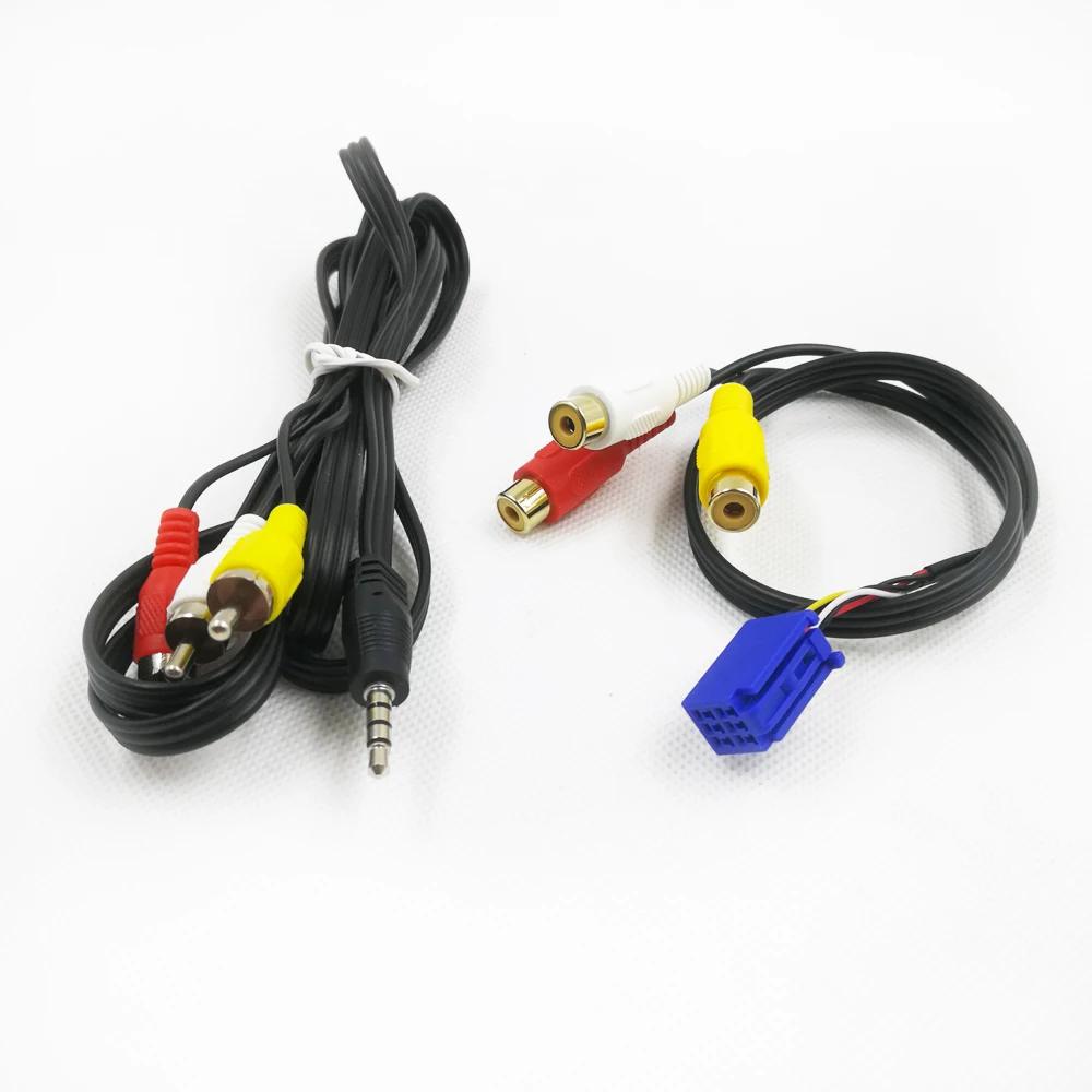 Line Out 3 Chinch Kabel RCA Cable Adapter For Toyota Headunit 6 Pin Blue AV Port 3040