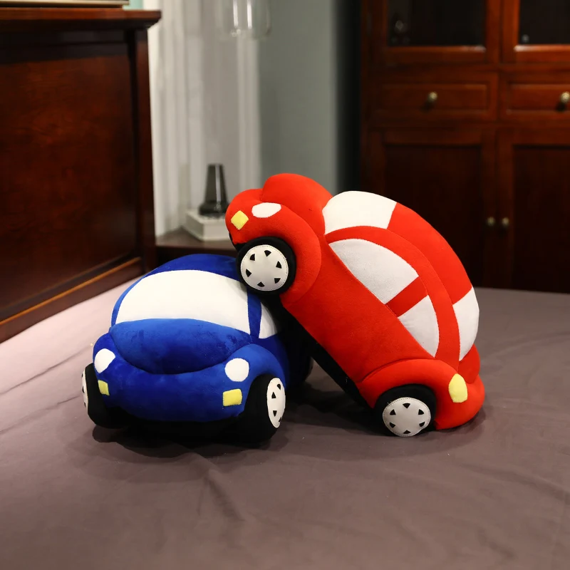 1pc Car Plush Toy Cute Stuffed Fluffy Car Throw Pillow Baby Kids Home Decor Boy's Toy Birthday Gift for Children