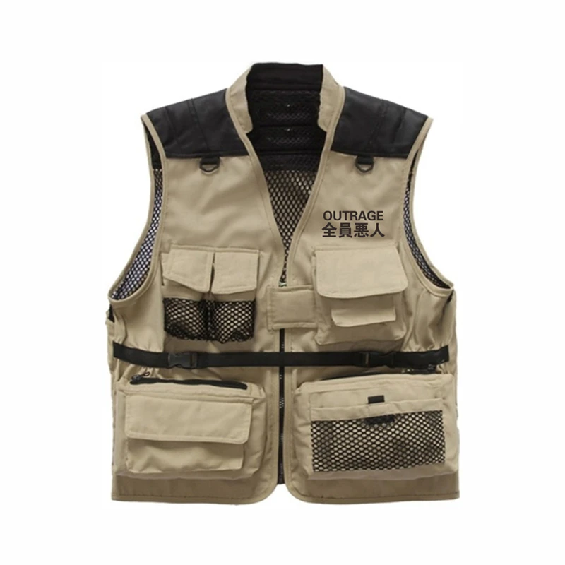 Tactical Cargo Vest Men 2023 Spring Summer Men Coat Sleeveless Jacket Casual Men Vest Coat