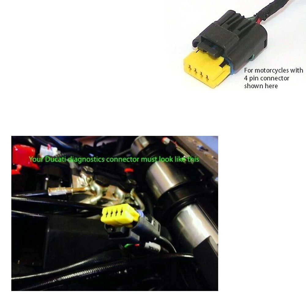 4 Naar 16 Pin Obd Adapters Motorfietsen Diagnostische Kabel OBD2 Extension Connectors Voor Ducati Monster Hypermotard