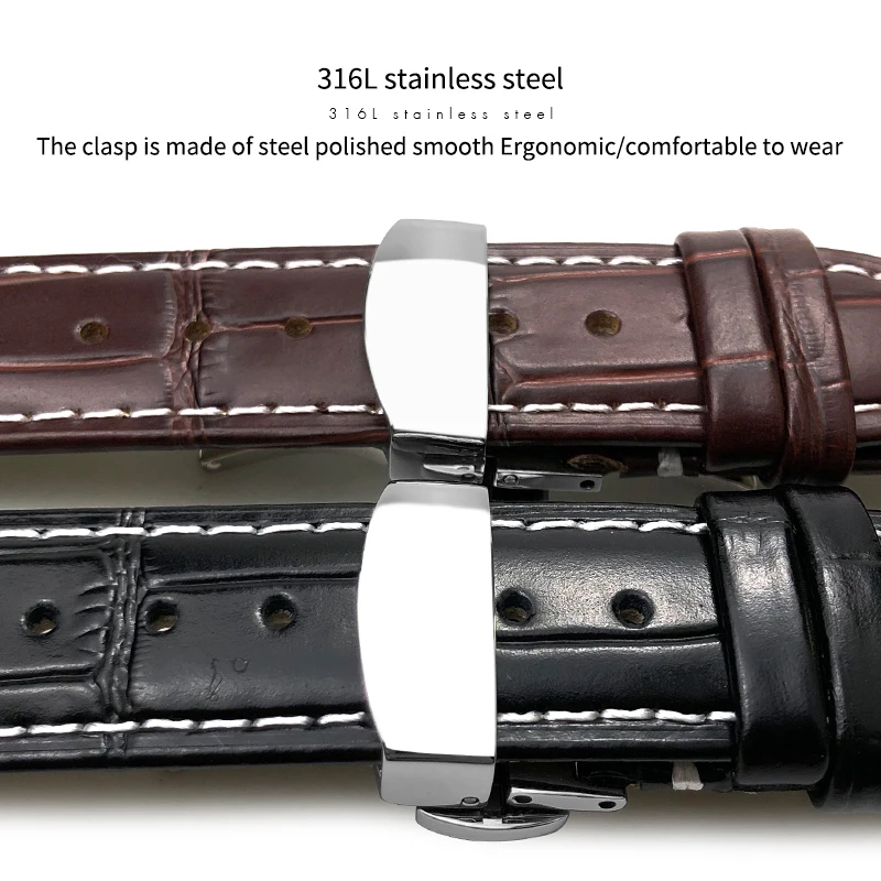 Genuine Leather Watch Band Fit for Certina MIDO Tissot Longines Omega 14mm 16mm 18mm 19mm 20mm 21mm 22mm Cowhide Strap Bracelets