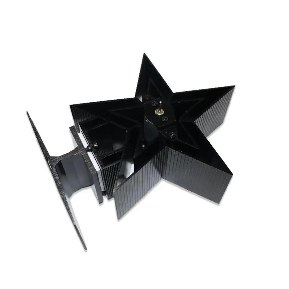 Black Fireplace 4 Blade Heat Powered Stove Fan Komin Log Wood Burner Eco Friendly Quiet Fan Home Efficient Heat Distribution