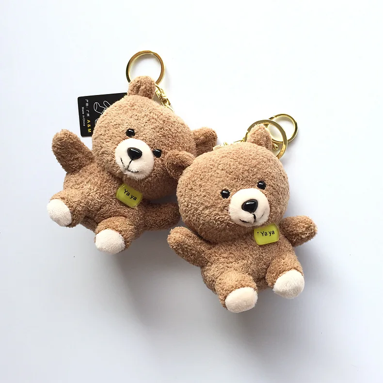 10 cm plush bear doll doll couple boy rag doll bag plush key chain pendant for girl birthday gift wedding gift