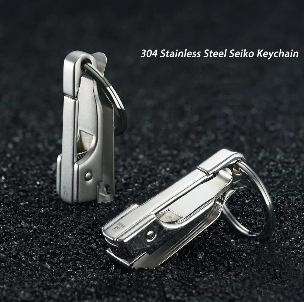 Stainless Steel Car Key Chain Belt Waist Hanging Simple High Quality Men KeyChain Buckle Key Ring Holder The best gift for men