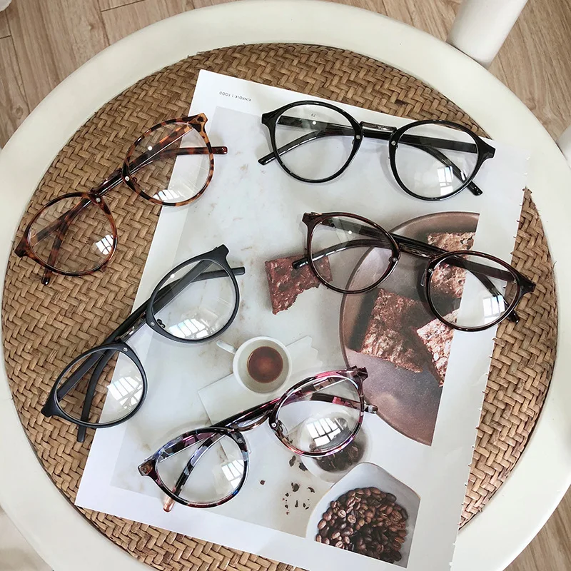 VWKTUUN Round Glasses Frame Clear Lens Eyeglasses Vintage Metal Myopia Glasses Frame Fake Glasses Student Optical Glasses Frames