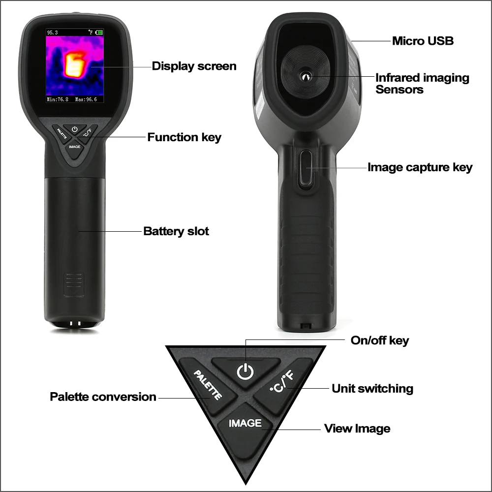 RZ termocamera professionale Mini LCD digitale palmare IR termocamera termometro a infrarossi pirometro a infrarossi Camer HT-175
