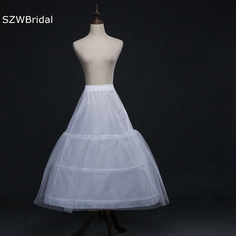 New Arrival White Bridal Crinoline Skirt Accessory Slip 1 Layer 3 Hoop Petticoats Underskirt Ball Gown Wedding Dress Underwear