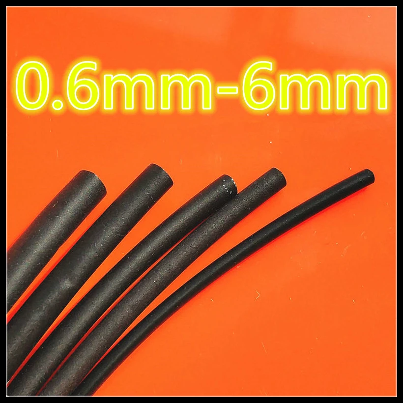 3 미터 2:1 블랙 0.6mm 0.8mm 1mm 1.5mm 2mm 2.5mm 3mm 3.5mm 4mm 4.5mm 5mm 6 열 수축 튜브 와이어 Dropshipping