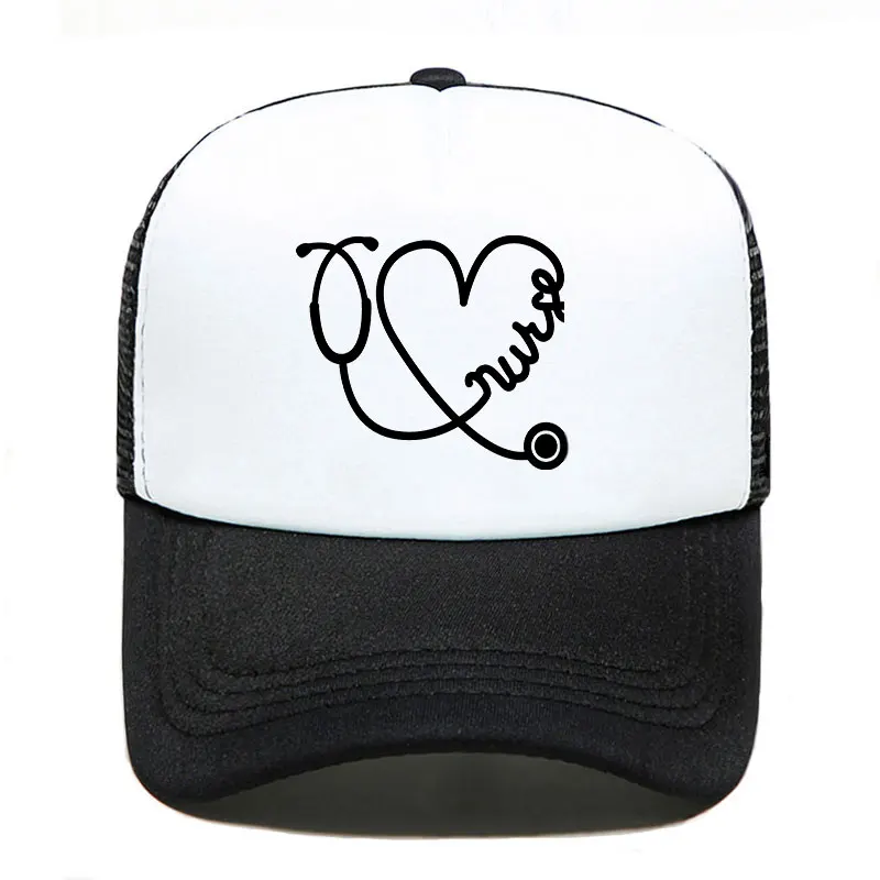 Funny Heart Love Print Baseball Cap Casual Men Women Parent-child Hats Mesh Visor Outdoor Sun Hat Adjustable Caps