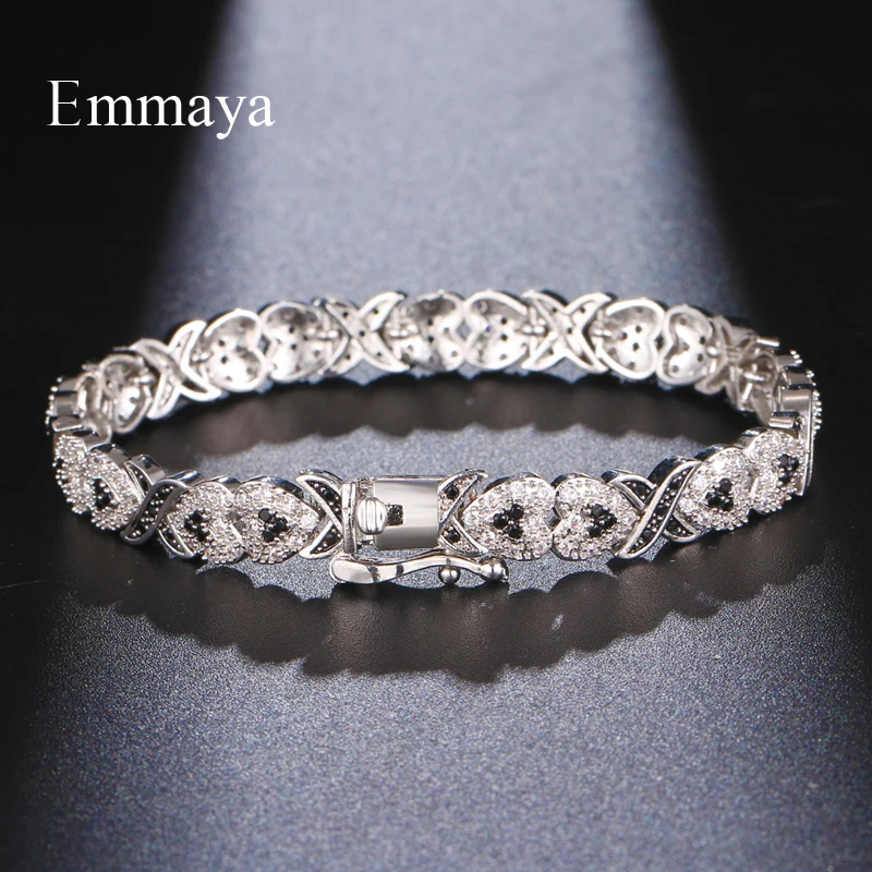 EMMAYA Noble Heart-Shape Design Zirconia Bracelet With Charming Black Zirconia For Female Elegant Ornament