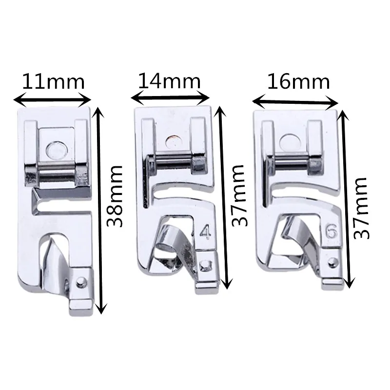 1Pc 3/4/6mm domowa maszyna do szycia części wąskie walcowane Hem do szycia stopka dociskowa dla Brother Singer akcesoria do szycia