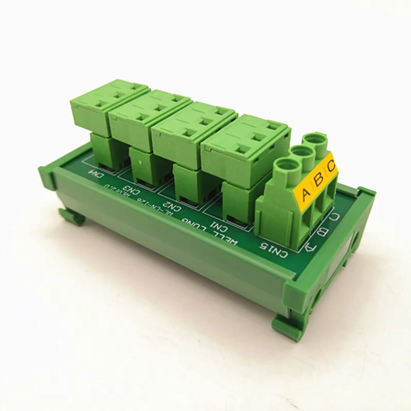 

DIN Rail Mount 30A/300V 4x3 Position Pluggable Terminal Block Distribution Module