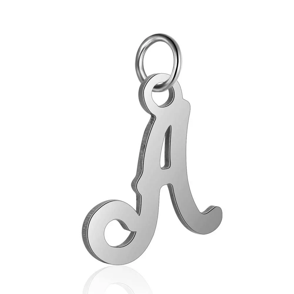 26Pcs/Lot From A to Z Stainless Steel Initials Pendants Little Letters  Alphabet Charms DIY Letter Pendant Making Women Jewelry