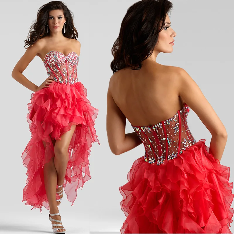 Sexy Prom party kleid mit strass 2018 partei schatz Nach organza rüschen vestido para festa brautjungfer kleider