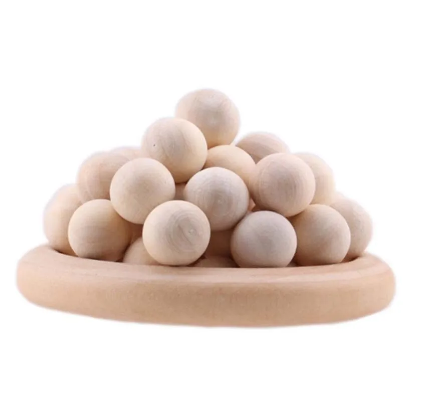 100 pcs Perline di Legno Rotondo Big Palle di Legno Di Legno Senza Fori di Diverse Dimensioni Per Monili Che Fanno I Risultati mestieri di DIY