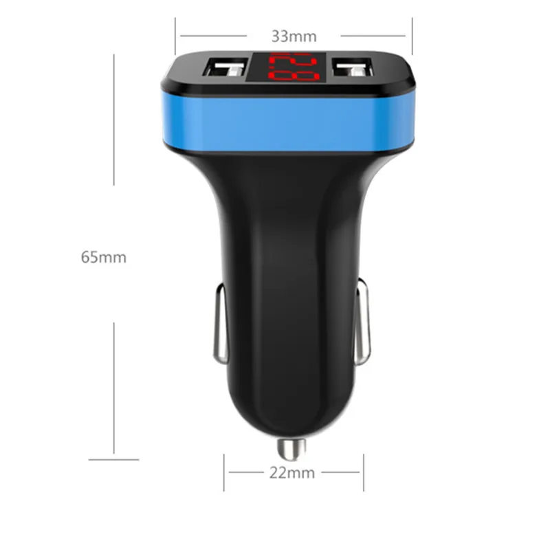 Car dual USB  car charger 12V 24V car power supply with battery voltage real-time detection