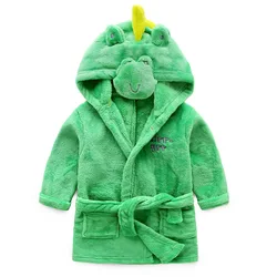 Cute Baby Bathrobes for Girls Pajamas Kids Dinosaur Hooded Beach Towel Boys Bath Robe Pajamas Baby Sleepwear Children Clothing