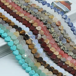 38cm Natural Stone Beaded Heart Shape Green Aventurines Crazy Agates Loose Beaded for Making DIY Jewerly Necklace 10mm