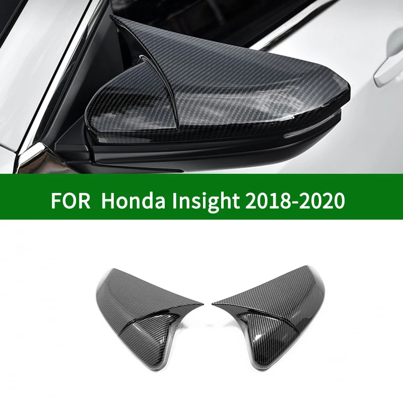 For ALL-NEW Honda Insight 2018-2020 car Rearview mirror cover trim,Horn shape black carbon fibre /chrome Side Mirror Covers 2019