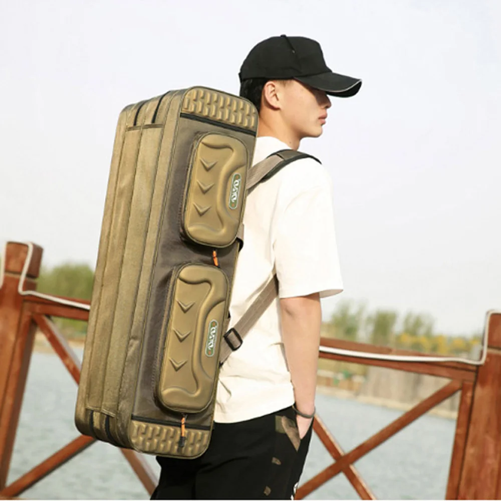 Waterproof Fishing Bags 80/90/100/120cm 2-4 Layers Fishing Rod Bag Portable Folding Fishing Pole Reel Tackle Tool Carry Case