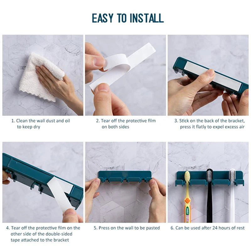 1Pc Bathroom Accessories Multicard Slot Holder Rack Toothbrush Organizer Hanging Set