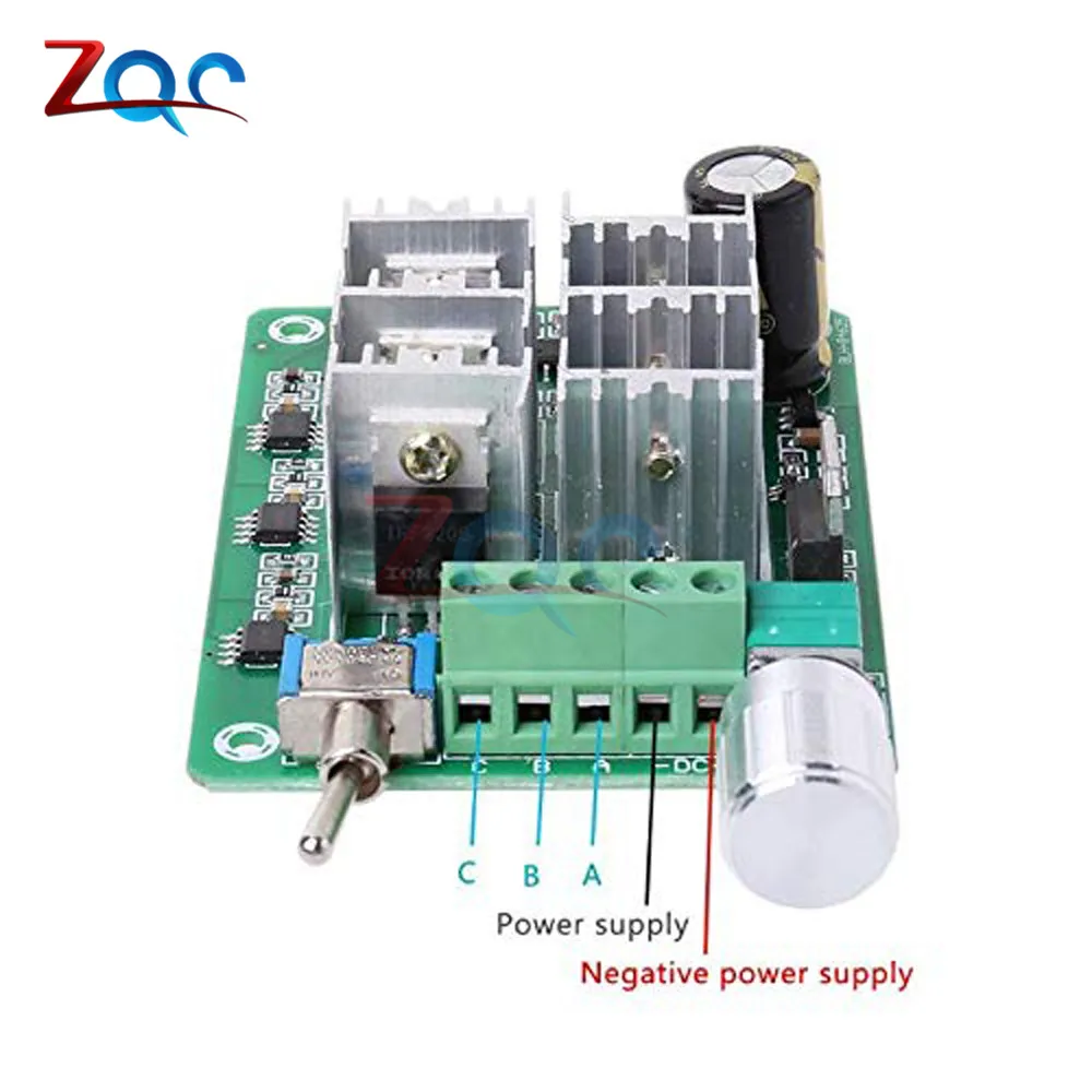 15A BLDC Three-Phase Sensorless Brushless Motor Speed Controller Explosive Fan Drive DC 5-36V 12V 24V With Potentiometer Switch