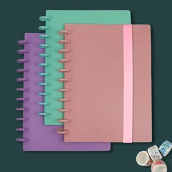 2021 A4 DIY grzyb otwór kolor luźny liść okładka notesu dyski wiążące pierścień elastyczny pasek harmonogramy Planner Binder akcesoria