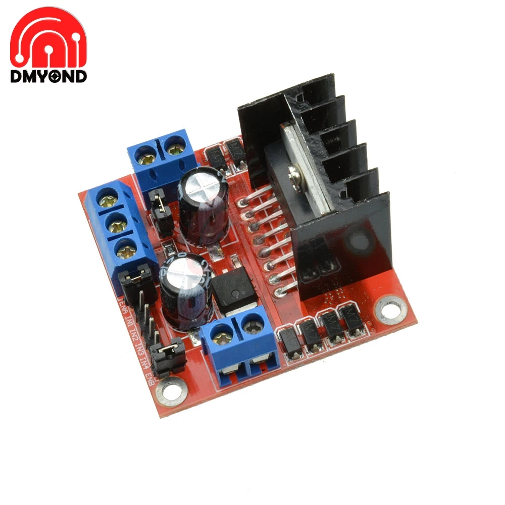 L298 New Dual H Bridge DC Stepper Motor Drive Controller Board Module L298N for Stepper Motor Smart Car Robot Plug-in Capacitor