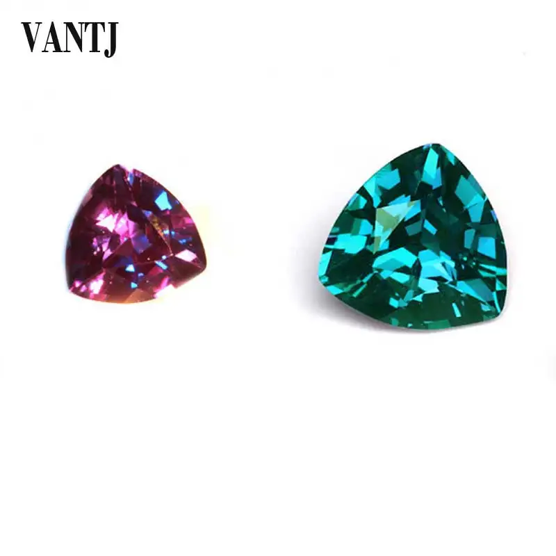 VANTJ Lab Grown Alexandrite Loose Gemstone Tri Cut for Silver or Gold Mounting Diy Fine Jewelry Wonem Gigt