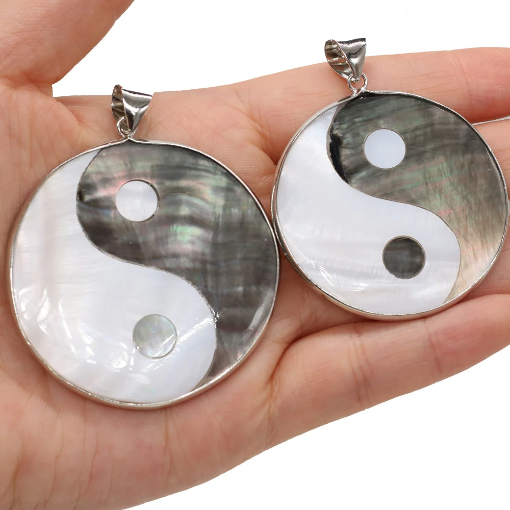 Natural Shell Pendant Yin Yang Balance Religion Purification Soul Handmade Crafts DIY Necklace Jewelry Accessories Gift Making