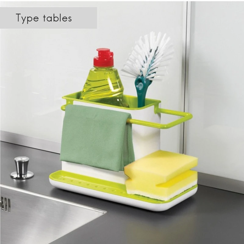 

kitchen Storage Shelf Sponge Holder Draining Sink Box Organizer Draining Rack Dish Storage Rack Stands Tidy Utensils Towel Rack