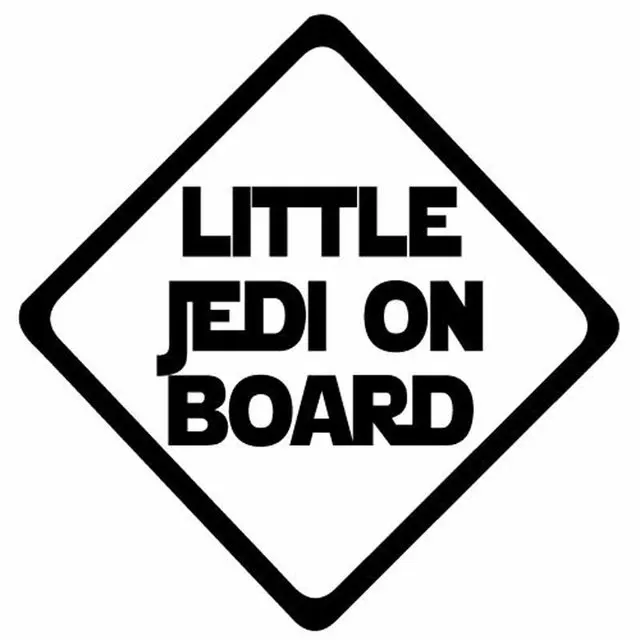 11.6*12CM Little Jedi BABY ON BOARD Car Styling Warning Decal Personalized Creative Stickers