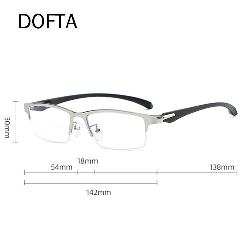 DOFTA 5 In 1 Magnet Polarized Clip Glasses Frame Men TR90 Optical Myopia Clip Glasses For Men Eyeglasses Frame Male 5535