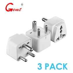 GMET India Travel Plug Adapter (Type D) for Pakistan, Nepal, Bangladesh - 3 Pack [Grounded & Universal] (GP-10-3PK)