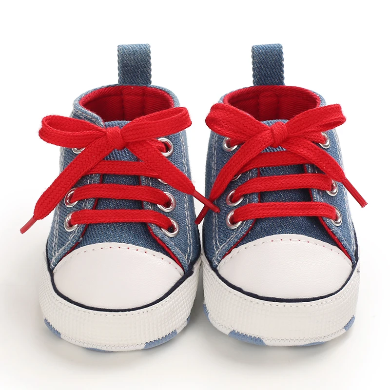 Canvas-Turnschuhe für Babys, Jungen und Mädchen, Lauflernschuhe für Kleinkinder, rutschfest, weiche Sohle, klassische Schuhe für Neugeborene, 0–18 Monate – Detail 10
