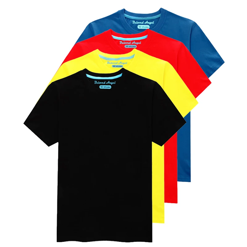 Toddler Child Summer Short Sleeve T-Shirt Kids Cotton Black Blue Yellow Red T Shirts For Baby Boy TShirt Girl Tops Tee 3-15 Year