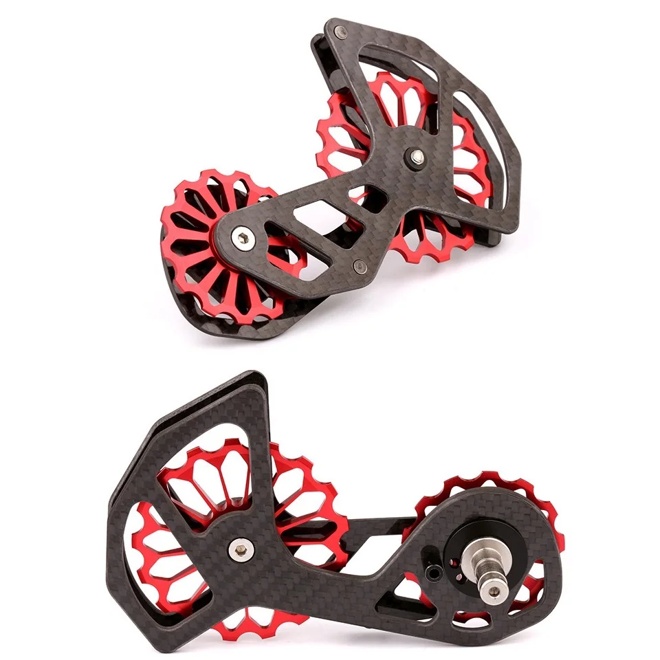 Road Bike Carbon Fiber Ceramic Rear Derailleur 13T/17T Pulley For Shimano R5800 6800 R7000 Ultegra DURA ACE R8000 9100 SRAM RED