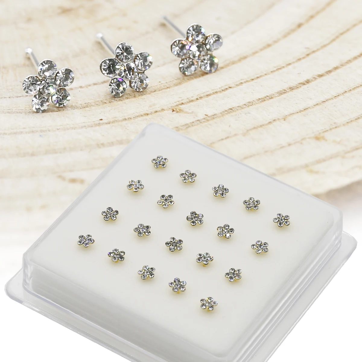 Hotsale 925 Sterling Silver Flower Shaped Nose Piericing Nose Stud Body Jewelry Piercing Nariz Aros Plata Ley Percing Nez