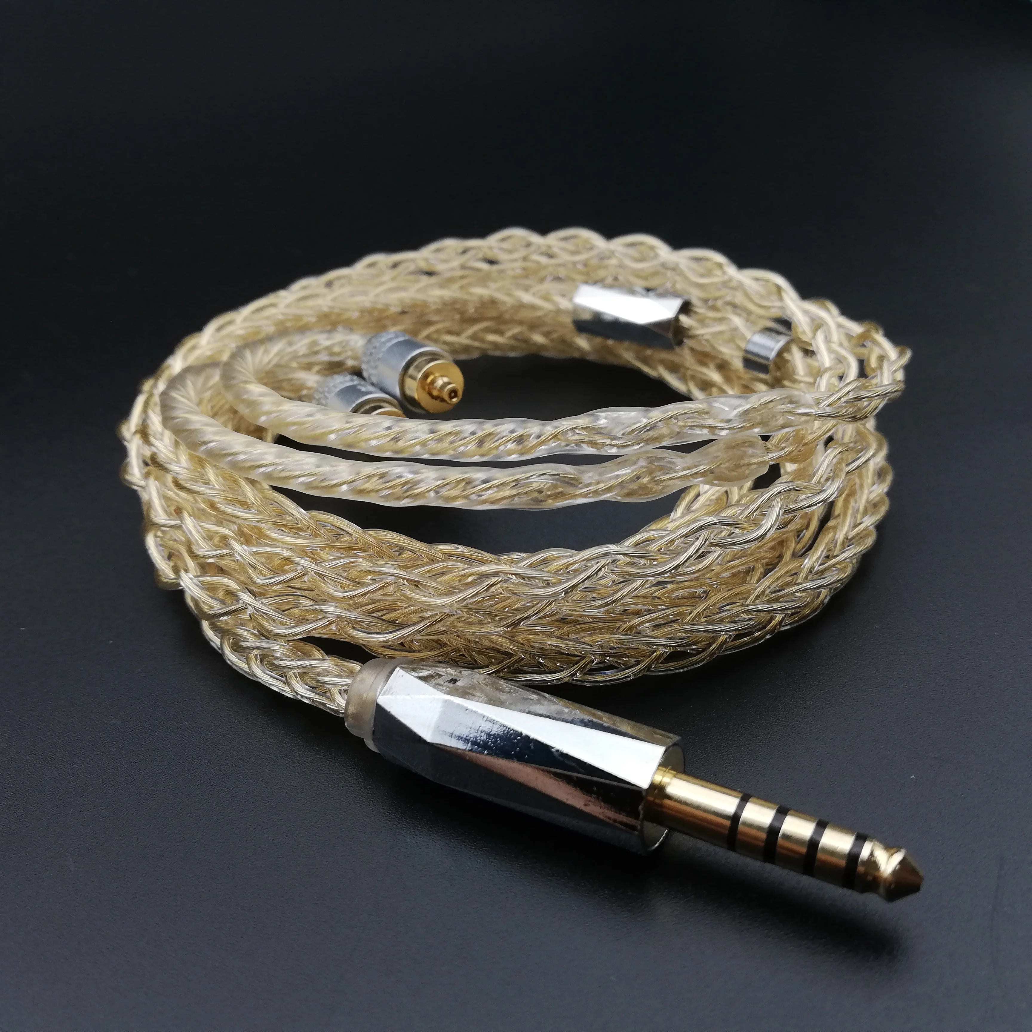 Oi classe 8 núcleo 5n prata pura dourado cabo do fone de ouvido cabo alta qualidade iem cabo atualização para mmcx 2pin0.78 ie300/900
