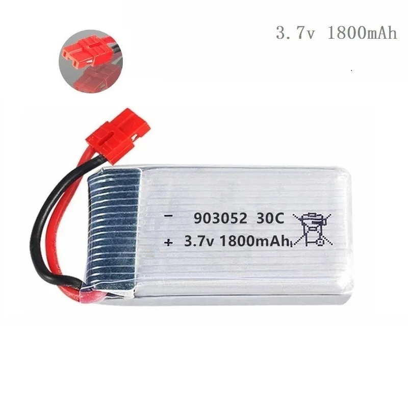 Bateria e carregador Lipo, Peças RC Quadcopter, 3.7V, 1800mAh, SYMA KY601S, X5, X5S, X5C, X5SC, X5SH, X5SW, M18, H5P, H11D, H11C