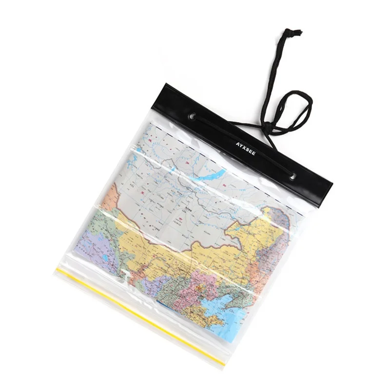 

Transparent PVC Storage Pouch for Outdoor Camping Waterproof Bags World Map Document Holder Hiking Travel Kayaking Fishing