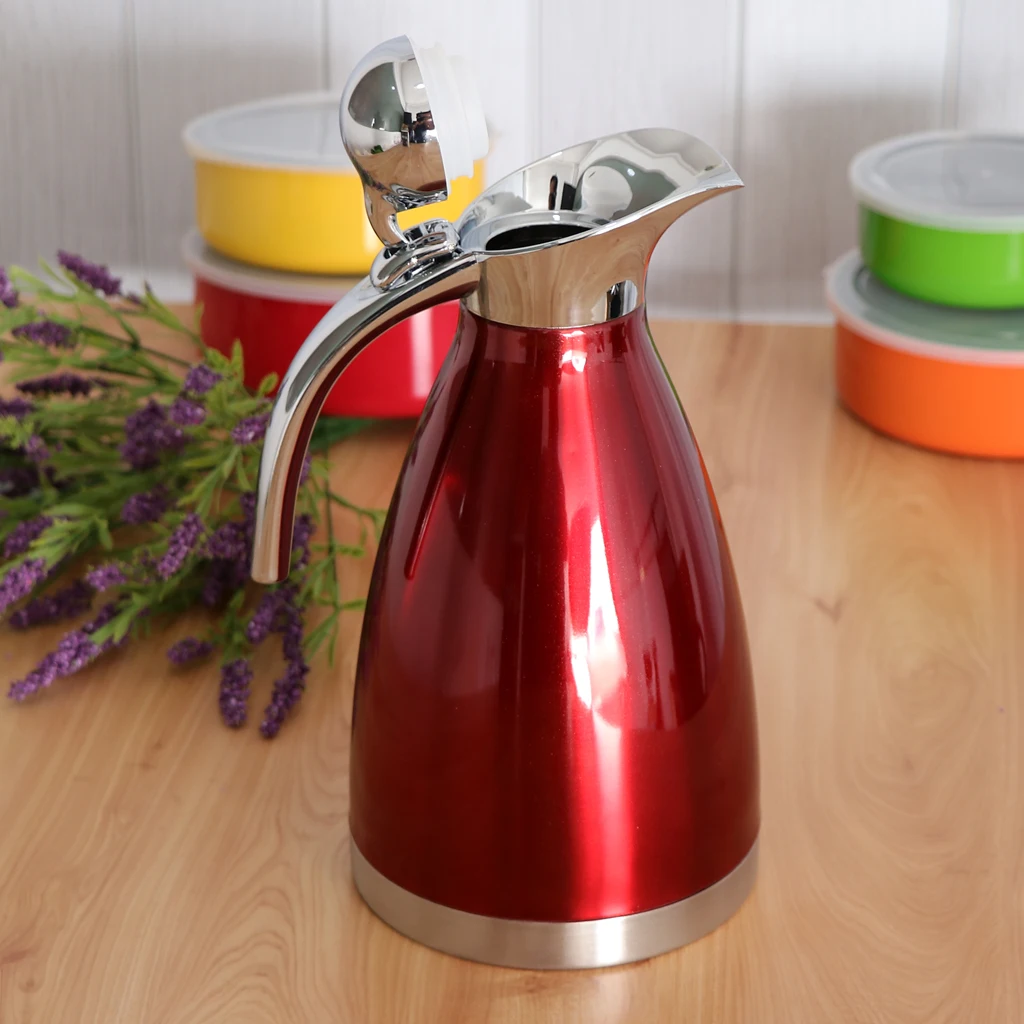 1.5L Stainless Steel Thermal Coffee Carafe / Double Wall Vacuum Jug Bottle / 24 Hours Heat Retention