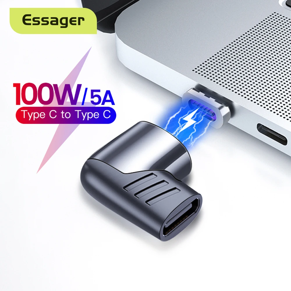 Essager 100W USB Type C Magnetic Adapter Magnet USB C Female To Type-c Male Converter For iPad MacBook Pro Huawei Connector