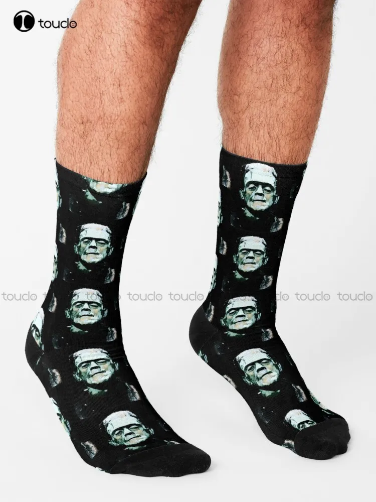 Frankenstein  Classic Horror Monster 50S 80S Pop Socks Halloween Socks Personalized Custom Unisex Adult Teen Youth Socks