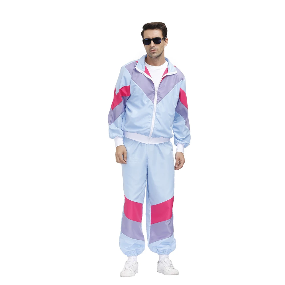 

Men Halloween Party Disco Costume Singer Plaid Cosplay Adult Man Carnival Purim Fantasia Fancy Dress Up Uniform