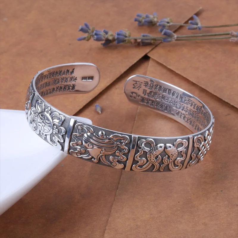 

Bracelet S999 thousand foot Silver Antique Crafts accessories wholesale intime Buddhist opening jewelry