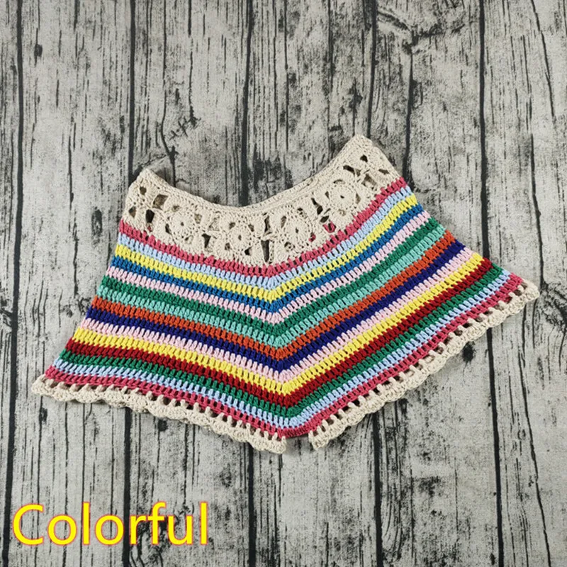 Colorful Fashion Handmade Crochet Shorts Beach Bikini Hot Pants Bike Gym Pant - low-Rise